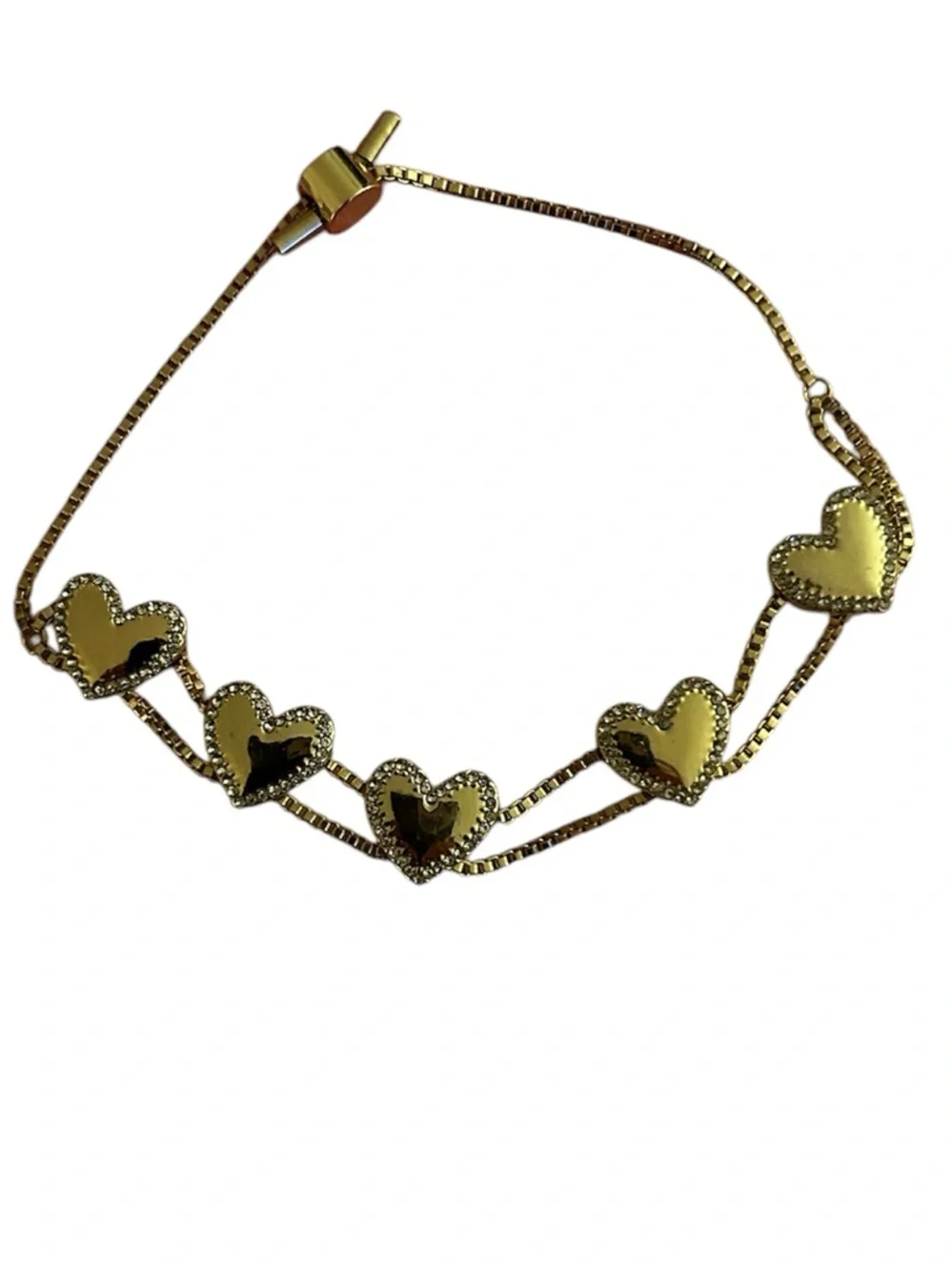 Anthropologie‎ Gold Heart Bracelet Adjustable